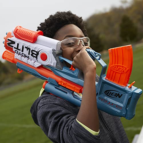 NERF Elite 2.0 Motoblitz Blaster with Scope, Motorized 10-Dart Blasting, Airblitz 6 Darts, 22 Darts, Outdoor Toys for 8 Year Old Boys & Girls, Multicolor (F5872)