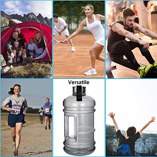 Vaupan Half Gallon Big Water Bottle, 2.2L/73 OZ Large Leak Proof Sports Jug with Handle,Huge BPA Free PETG Plastic Wide Mouth Drinking Container Flask for Fitness Gym Biking Travel Outdoor Water Jug