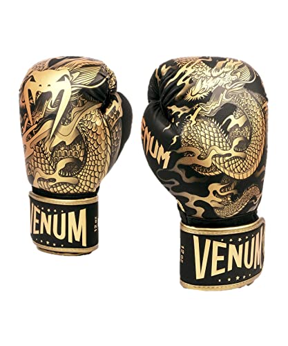 Venum Dragon's Flight Boxing Gloves - Black/Bronze-10 oz