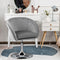 Giantex Velvet Vanity Chair, Height Adjustable Bar Stool, Swivel Makeup Stool, Modern Armchair w/Round Tufted Back & Metal Base for Living Room, Bedroom & Office, Grey