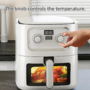 Air Fryer 10L Oilless AirFryer 2400W Electric Healthy Oven Cooker Large Capacity with Visible Cooking Window, Knob & Touch Control, Customerizable Cooking, Non-Stick Basket, Included Recipe