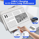 NZQXJXZ 5X Rechargeable Hands-Free Magnifying Glass 43 Bright LED, Magnifying Glass for Reading Neck Wear, Large Page Magnifier for Seniors for Newspaper, Sewing, Cross Stitch, Small Prints