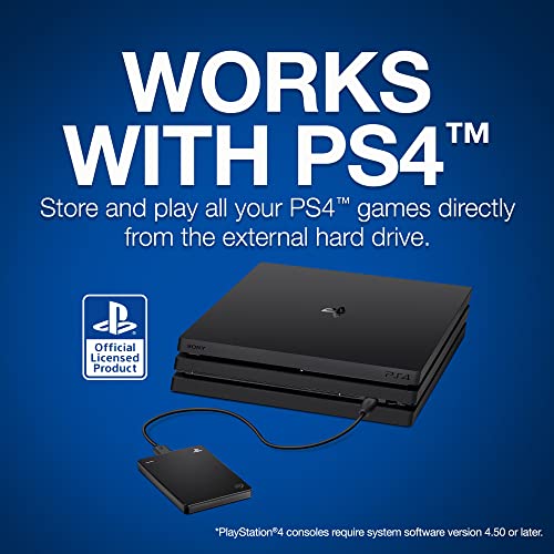 Seagate Game Drive for PS5, 4TB, Portable External Hard Drive, Compatible with PS4 and PS5(STLL4000200)