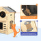 2 Layer Large Wooden Cat House Condo Indoor Kitty Scratching Playhouse Durable for Cats Rabbit