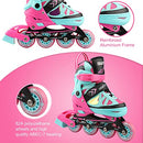 Inline Skates with Full Light Up Wheels, 4 Sizes Adjustable Roller Blades for Girls and Boys, Illuminating Beginner Rollerblades