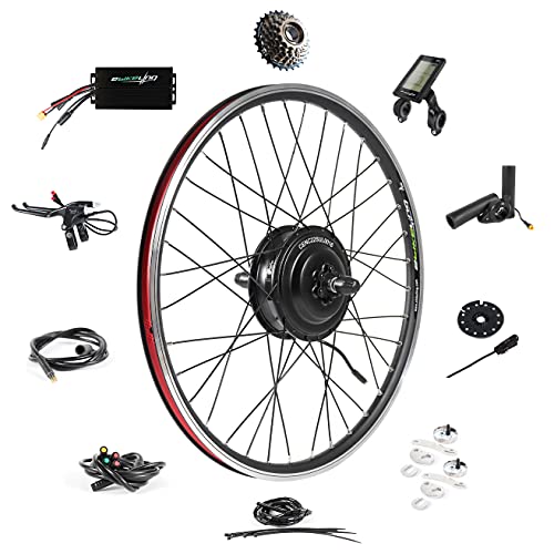 EBIKELING Ebike Conversion Kit 36V 750W 26" Geared Waterproof Electric Bike Conversion Kit - Ebike Kit - Hub Motor Kit S830 LCD Display (Rear/LCD/Thumb)