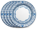 Corelle Vitrelle 4-Pieces 10.25" Glass Dinner Plates, Chip & Crack Resistant Glass Dinnerware Set Plates, Portofino