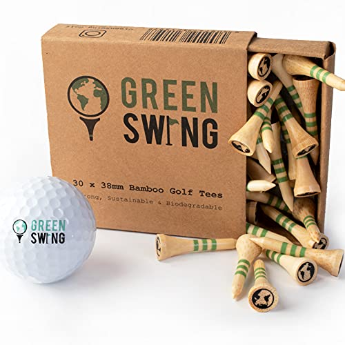 Green Swing 38mm Bamboo Golf Tees Green