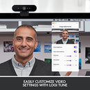 Logitech Brio 4K Webcam, Ultra 4K HD Video Calling, Noise-Canceling mic, HD Auto Light Correction, Wide Field of View, Works with Microsoft Teams, Zoom, Google Voice, PC/Mac/Laptop/MacBook/Tablet