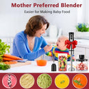 1000W 4-in-1 Immersion Hand Blender,Stainless Steel Stick Blender Mixer with Adjustable Speed & Turbo Mode,Electric Egg Whisk/Chopper Blender with Bowl, Food Processor for Baby Shakes Sauces Soups