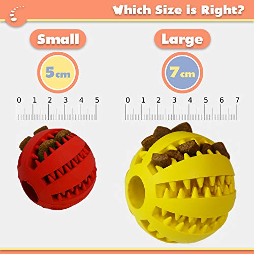 Zenify Puppy Toys Dog Toy Food Treat Interactive Puzzle Ball for Tooth Teething Chew Fetch Tennis Training Boredom Behaviour Dispensing Stimulation for Dogs & Puppies (Multi Pack Large)