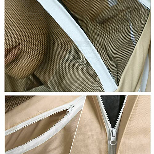 Full Beekeeping Suit Bee Suit Heavy Duty with Leather Ventilated Keeping Gloves (XXL)