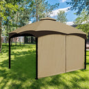 Tanxianzhe Gazebo Replacement Privacy Screen with Zipper Outdoor Universal Privacy Screen Panel Side Wall for 3x3m Gazebo (Khaki)