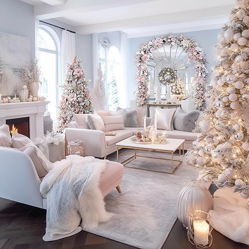 WBHome Pre-lit 6 Feet/72 Inch Christmas Garland, Rose Gold Lighted Garland with 50 LED Lights for Indoor Outdoor Xmas Decor Holiday Decorations, Battery Operated (Batteries NOT Included)