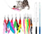 JIARON Feather Teaser Cat Toy, 2PCS Retractable Cat Wand Toys and 10PCS Replacement Teaser with Bell Refills, Interactive Catcher Teaser and Funny Exercise for Kitten or Cats.