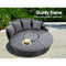 Gardeon Sun Lounge Camping Chair Wicker Folding Day Bed Rattan Lounger, Beach Chairs Sofa Outdoor Furniture Garden Patio Setting Pool Backyard, with Canopy Cushion Pillow Modular Design Black Set of 4
