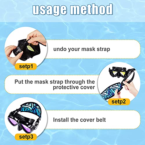 4 Pieces Diving Mask Slap Straps Cover Neoprene Dive Mask Strap Swimming Waterproof Mask Strap Cover Dive and Snorkel Mask Strap for Men and Women Water Sports