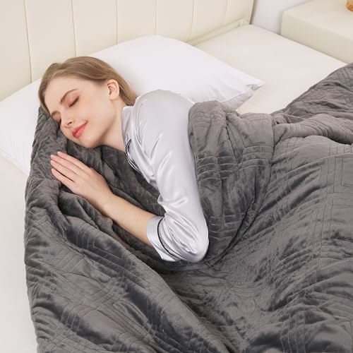 Weighted Blanket (30lbs 94''x96'' King Size) Luxury Weighted Blankets for Adults High Breathability Heavy Blanket Soft Warm Cotton Material with Removable Duvet Cover Included