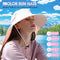 icolor Women Sun Hat UPF 50+ Wide Brim Sunscreen Visor UV Sun Protection Cap w/12 inch Neck Flap Sun Shade Hats for Girl Lady, Lightpink, One Size