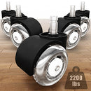 Office Chair Casters Wheelsï¼ˆSet of 5) - 2" Heavy Duty Mute Desk Chair Wheels Replacement 2200Lbs- Office Chair Wheels for Hardwood Floors- Universal Fit Wheels for Office Chair
