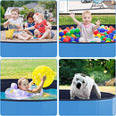 Pet Pool and Bathing Tub - Foldable Kiddie Pool Toys for Toddlers Boys Girls Gifts, Bath Swimming Pool for Large Dogs Cats in Backyard Garden (Blue, 120 x 30cm)