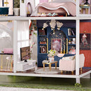 GuDoQi DIY Miniature Dollhouse Kit, Mini Dollhouse with Furniture, Tiny House Kit Plus Dust Cover and Music Movement, DIY Miniature Kits to Build, Monet Garden