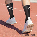 Mens Aeroswift 1 Pack Performance Athletic Compression Reflective Running Gym Cycling Anti-Odor Crew Socks