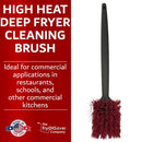 FryOilSaver Co. High Heat Deep Fryer Cleaning Brush | Professional 20“ Pot and Fryer Brush with Long Handle | Withstands Heat Up to 425 F / 218 C | Model FRY-12116