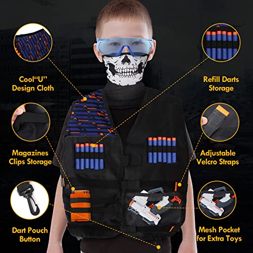Lehoo Castle Nerf Target, Electronic Shooting Target for Nerf Gun Foam, Digital Target 4 Dart, Nerf Tactical Vest Kit for Boys and Girls