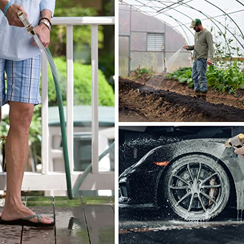 DERASL Garden Hose Gun,Spray Gun Garden Hose Nozzle 100% Metal with Adjustable Water Flow for Car Wash,Showering Pets and Watering Plant Pressure Washer Accessories