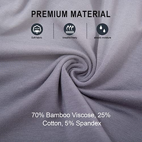 Men's Boxer Short 3-Pack Bamboo Boxers for Men Classic Relaxed Fit Stretch Short, Black, Blue, Grey(3-pack), Large