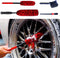 Epzia 4 Pack Long Handle Car Cleaning Kit Wheel Brush Kit - 2X Soft Wheel Woolies Cleaning Brush, Detailing Brush and Stiff Tire Brush, Bendable& Durable Wheel Rim Car Wash Kit