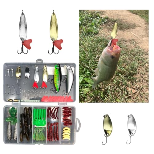 SBBUFFLURE 84Pcs Fishing Topwater Lures Fishing Lures Kit for Freshwater  Soft Plastic Lures Fishing Accessories Tackle Boxes Fishing Spoons  Swimbaits Minnow Popper Crankbait VIB