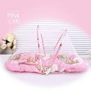 ZZM Infant Baby Mosquito Net Crib Foldable Zipper Sleeping Cushion Collapsible Travel Cot with Pillow 95 * 47 * 40 cm (Pink)