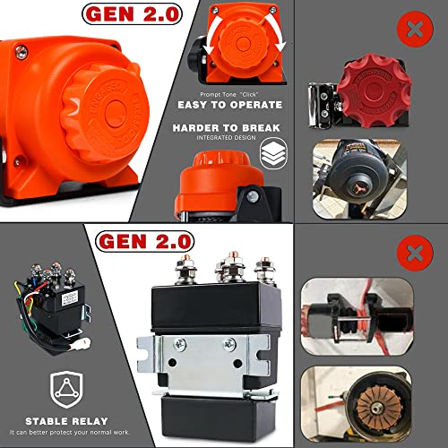 X-Bull Boat ATV UTV Winch 4500LBS/2041KG 12V Electric Winch with Synthetic Rope 5.5mm x 13m Wireless Remote Car Automotive Accessories IP68 Waterproof