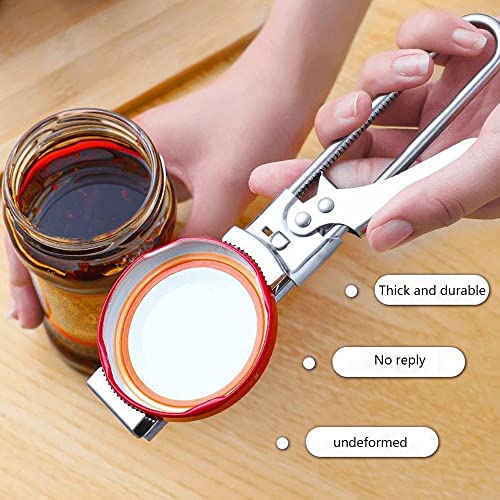 Adjustable Stainless Steel Can Opener, Multifunctional Stainless Steel Can Opener Jar Lid Gripper, Non-Slip Design Bottle Opener，Manual Jar Bottle Opener Kitchen Accessories