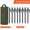 DkOvn Tent Stakes, 4/8/12/16 Pack 8/10/12/16in Tent Stakes Heavy Duty with Storage Bag, Forged Steel Tent Pegs for Camping Unbreakable and Inflexible (8pcs 8in Stakes)