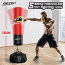 Genki 185cm Hydraulic Free Standing Punching Boxing Bag Home Gym Fitness Boxing Training Kicking Stand Black Red