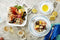 Corelle Ocean Blues Dinnerware Set, 18 piece, 6 x 26cm Dinner Plate, 6 x 17cm Bread & Butter Plate, 4 x 532mL Soup/Cereal Bowl