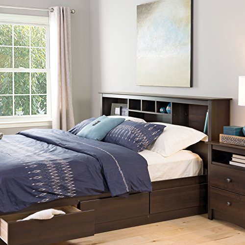 (King) - Edenvale King Storage Headboard, Espresso - Prepac Furniture