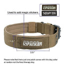 EXCELLENT ELITE SPANKER 1.5" Width Military Dog Collar Adjustable Metal D Ring & Buckle Working Dog Collar for Medium Large Dogs (Coyote Brown-L)