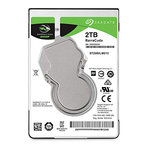 Seagate Barracuda 2TB Internal Hard Drive HDD – 2.5 Inch SATA 6Gb/s 5400 RPM 128MB Cache for Computer Desktop PC – Frustration Free Packaging (ST2000LM015)