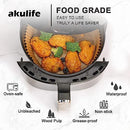 akulife Air Fryer 100 Pcs Round Paper Liners Disposable Large for 5 to 8 Qt Basket, 8.9 inch Unbleached Non-Stick Oil-Proof Parchment Paper