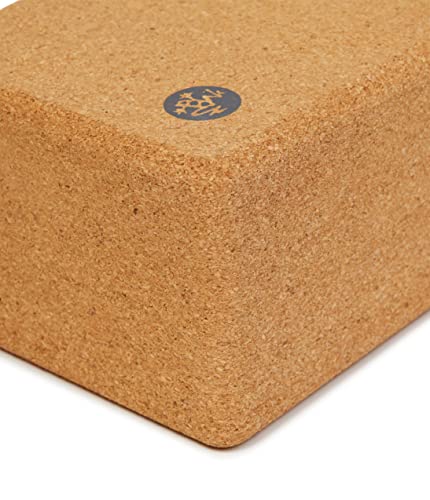 Manduka Cork Lean Yoga Block – Resilient Sustainable Material, Portable, Comfortable, Easy to Grip Fitness, Yoga Exercise & Pilates | 2.75" x 4" x 8.5" (Pack of 2)