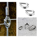 ECSiNG 30Pcs Rope Loop 304 Stainless Steel Cable Lug Heart Thimble Metal Cable Lug Wire Rope Thimbles Accessories for Stakes Lamp Holders DIY Making