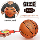 Wettarn 6 Pack Rubber Training Basketball with Pump Official Regulation Size 7, 29.5 Inch Street Ball Made for Teens Adults Indoor and Outdoor Game Gym Training Competition Basketball Games (Orange)