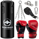 Mamxwaga Kids Punching Bag Set Unfillde, Hanging Boxing Bag Kickboxing Bag with Boxing Gloves, Kids Boxing Set for 3-10 Years, for Youth Karate Muay Thai Kick Taekwondo Training