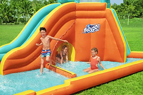 Bestway Inflatable Water Park 5.65x3.73x2.65m Slide World Jumping Castle, Climbing Wall Game, Double Slides Blow Up Playground Bouncer for Outdoor