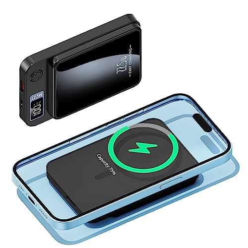 Wireless Power Bank,PDKUAI Magnetic Wireless Portable Charger,10000mAh Power Bank with PD 22.5W Fast Charging USB Port, Magnetic Battery Compatible with Magesafe for iPhone 12,13,14 &15 Series