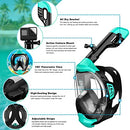 Zeeporte Dive Full Face Snorkel Mask, Snorkeling Gear for Adults Kids with Latest Dry Top Breathing System and Detachable Camera Mount, Foldable Mask with 180 Degree Panoramic View, Anti Leak&Fog